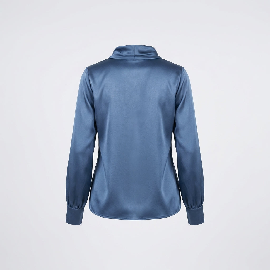 Blue Satin Blouse