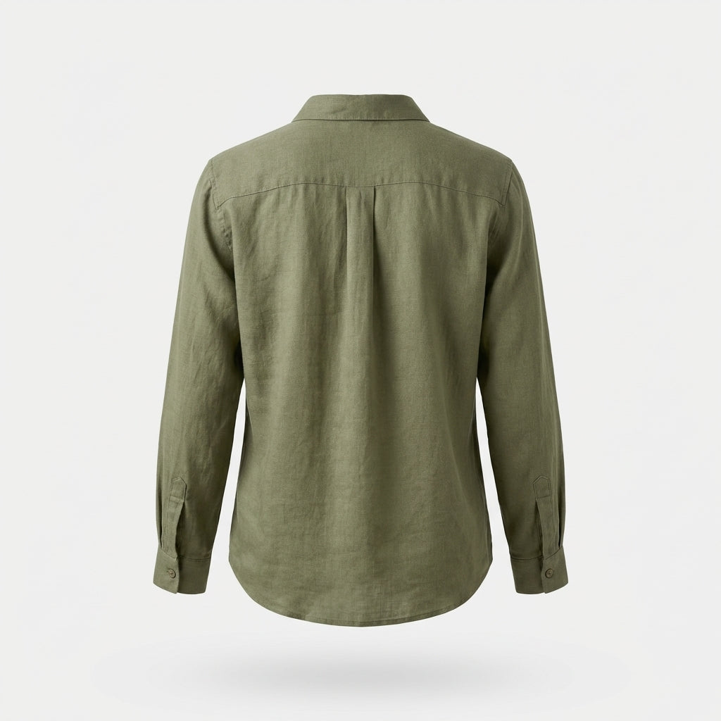 Green Linen Blouse