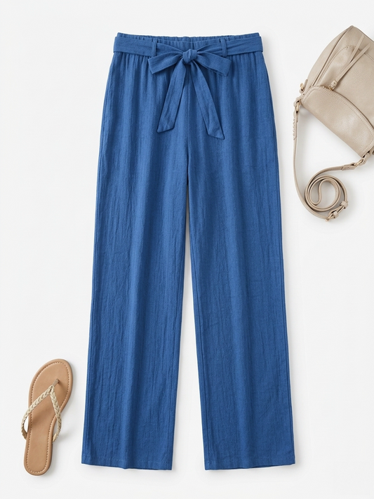 Women's Pants with Tied Belt