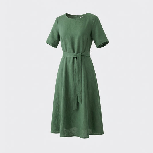 Green Linen Dress
