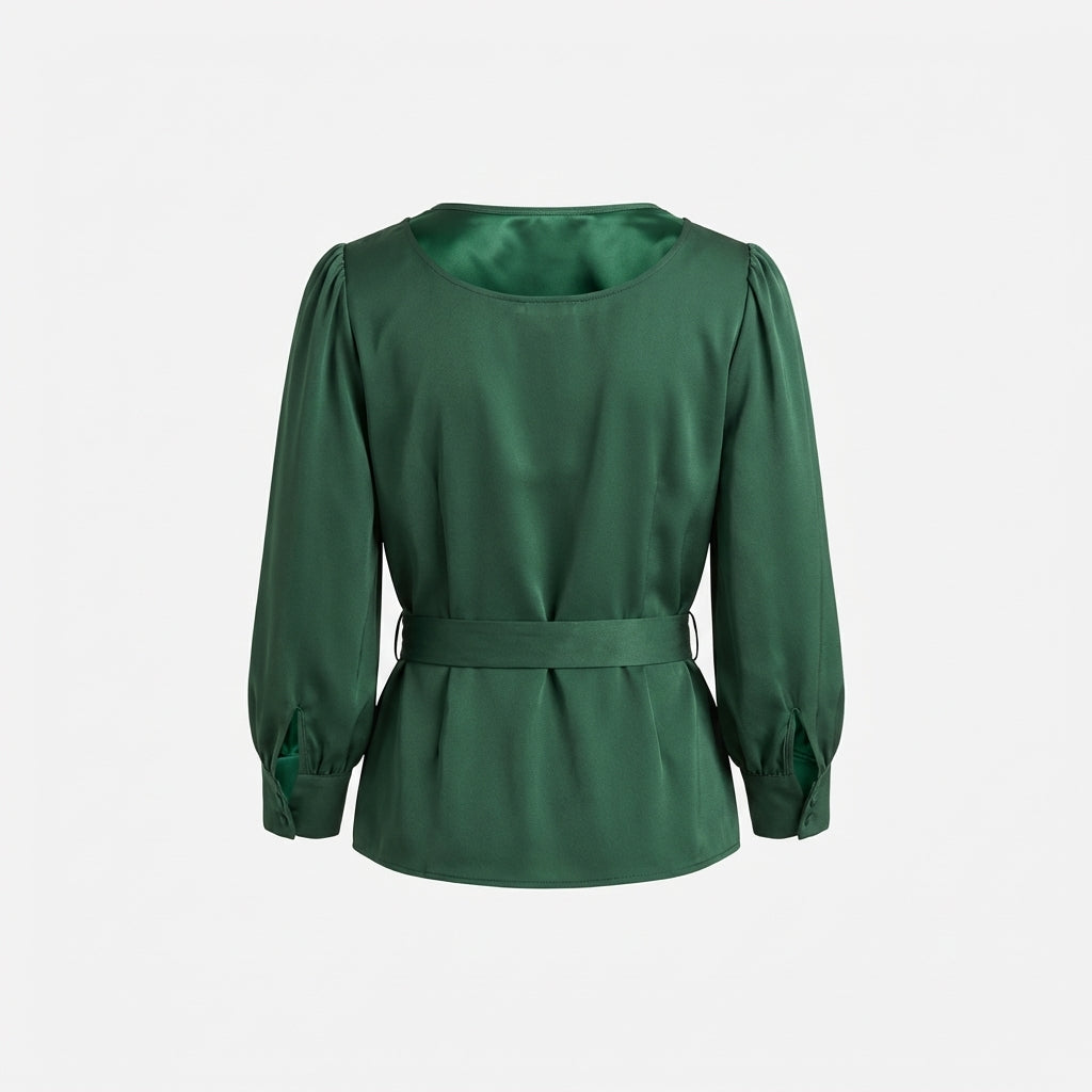 Green Satin Blouse