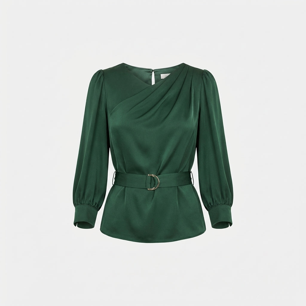 Green Satin Blouse